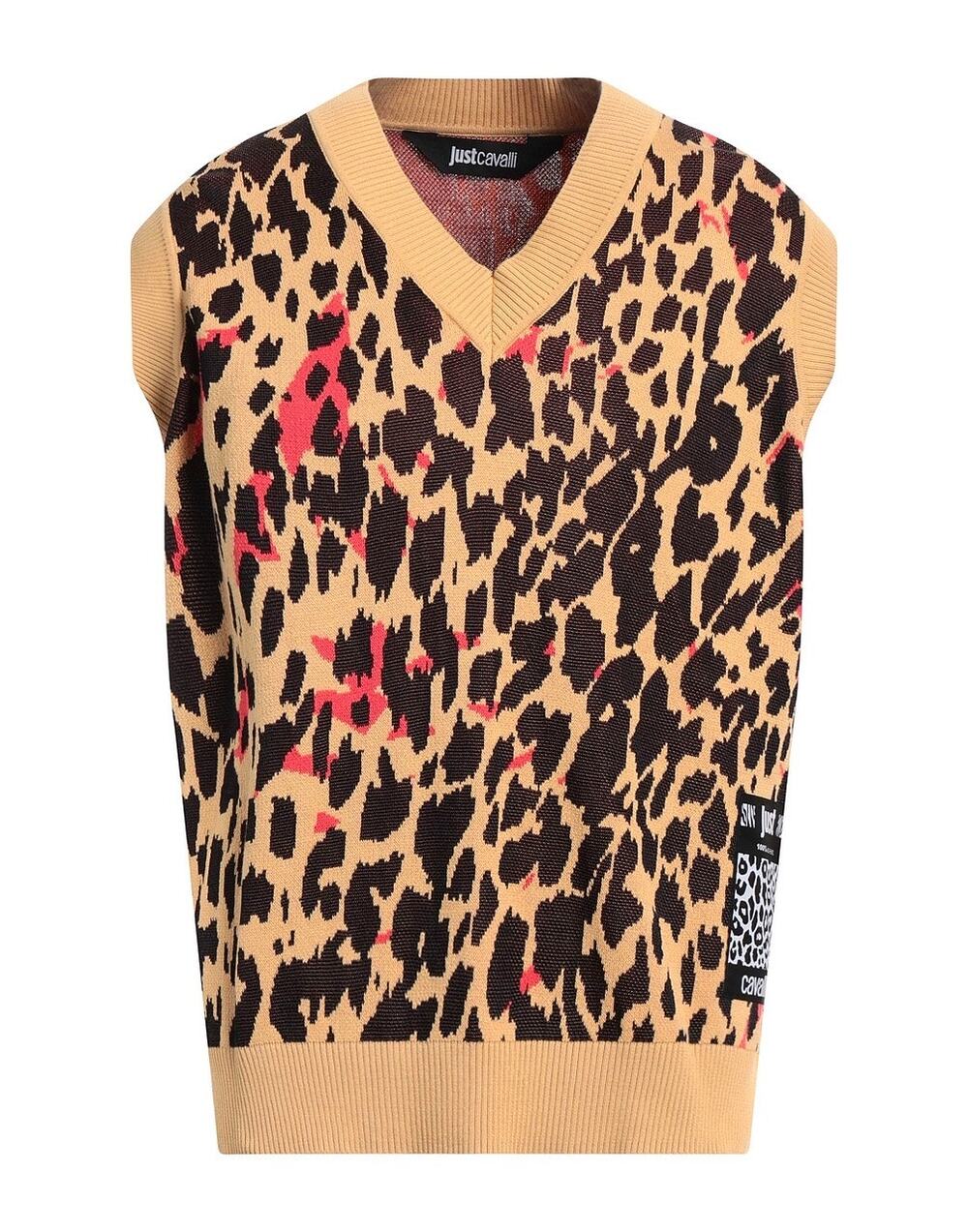 Just Cavalli Leopard Print Knit Jumper Vest